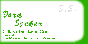 dora szeker business card